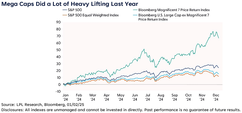 Mega Caps Did a Lot of Heavy Lifting Last Year